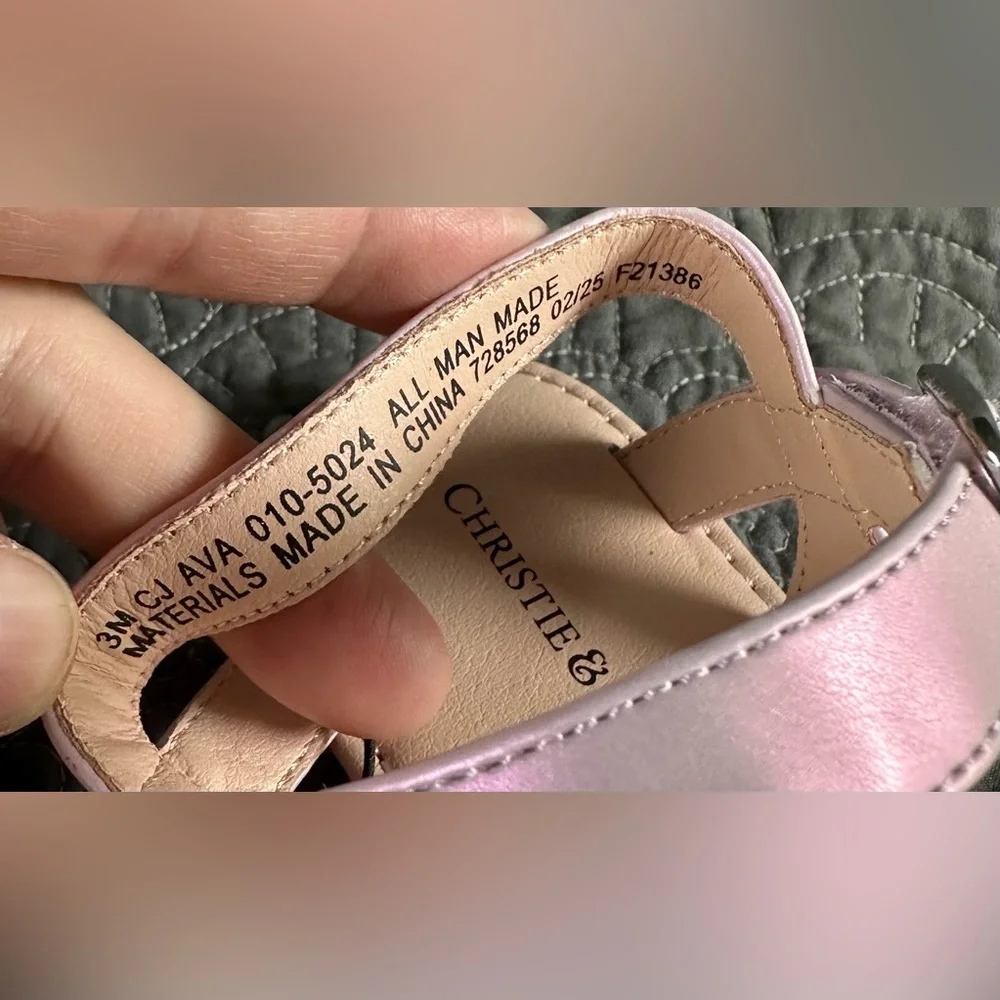 Christie & Jill Girls Purple Ava Ankle Strap Flat Sandals NWT Size 3